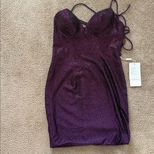 Elegant Purple Backless Dress